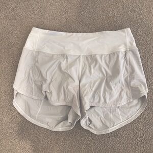 White lululemom speed up shorts size 6